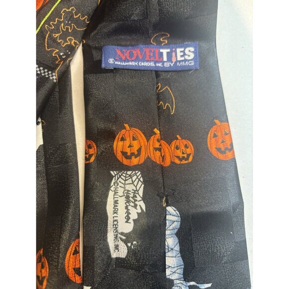 Halloween Neck Tie Pumpkins Ghosts Necktie Teachers Novelty Hallmark Lot Of 2 - Picture 7 of 12